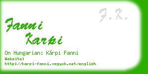 fanni karpi business card