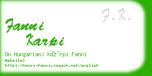 fanni karpi business card